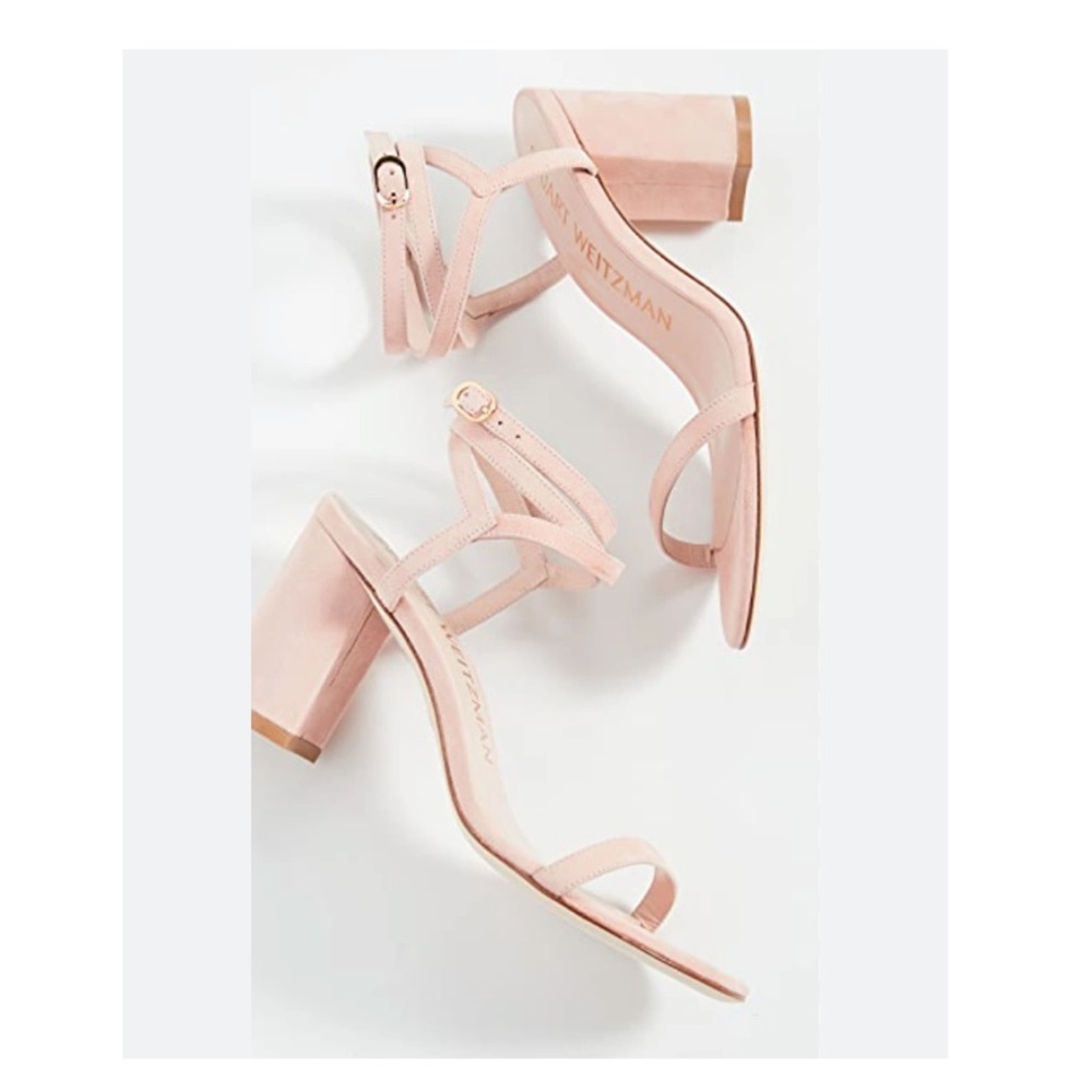 Stuart Weitzman Merinda Block Sandals Color Poudr… - image 2